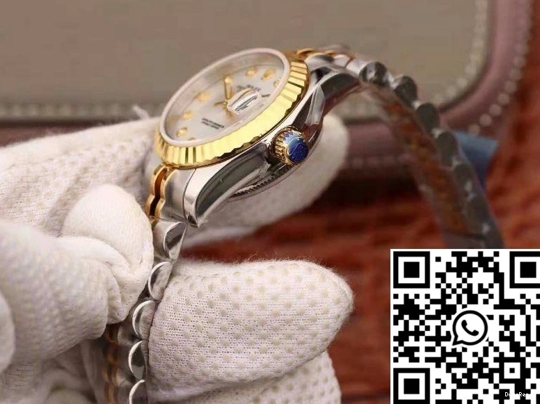 28MM 18K Datejust Rolex Gold Silver Lady Dial 1022